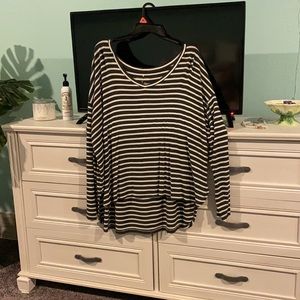 A grey and white striped, long sleeve Aeropostal shirt!